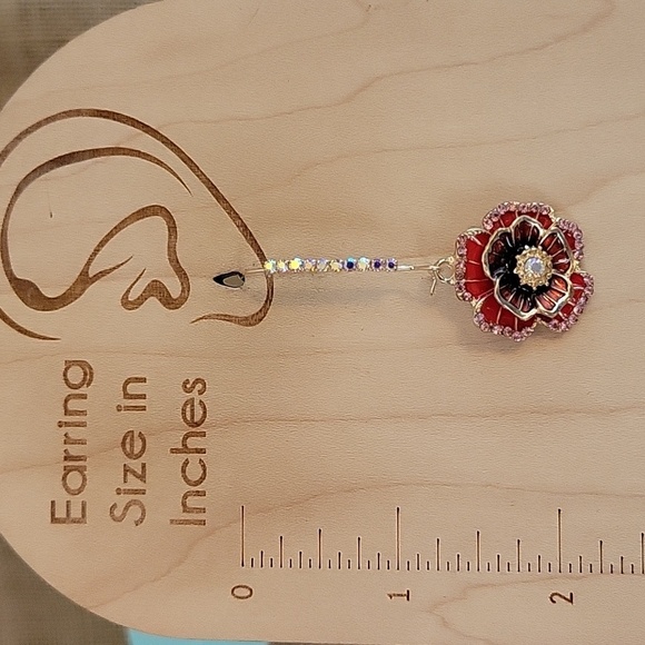 🔥LAST PAIR🔥 POPPY SHIMMER DROP EARRINGS - Picture 4 of 8